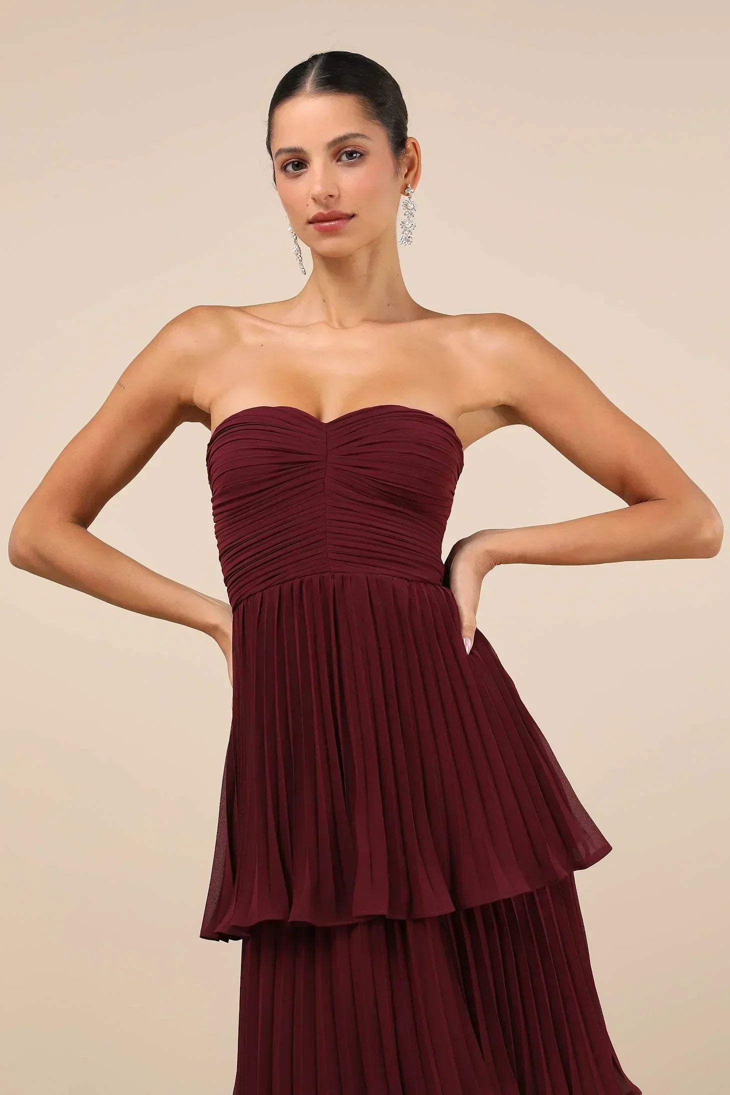 Hayley - Ruffled Pleated Maxi Dress