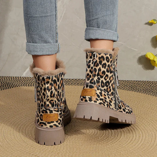 Emma - Leopard Print Winter Boots