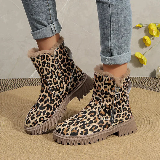Emma - Leopard Print Winter Boots