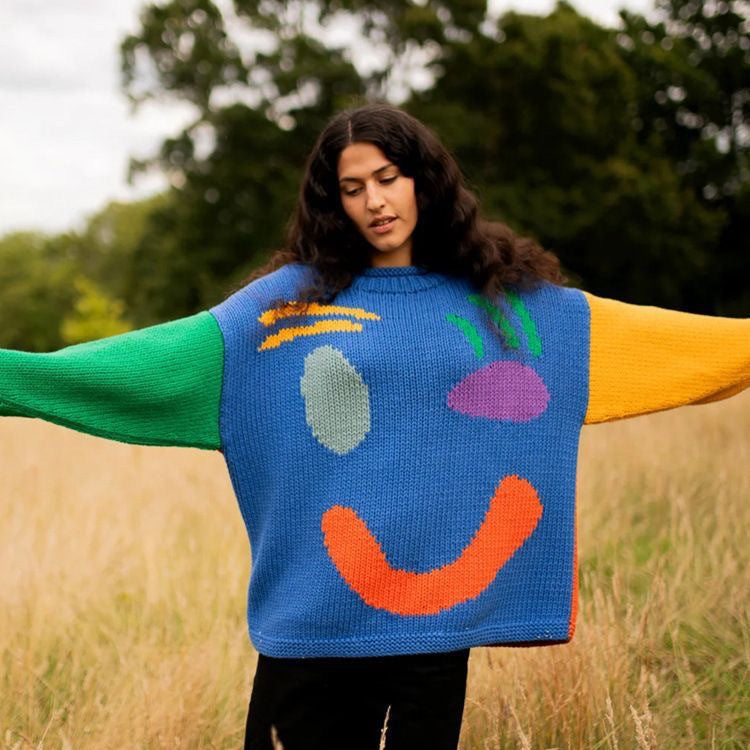 Davina - Smiley Face Knitted Sweater