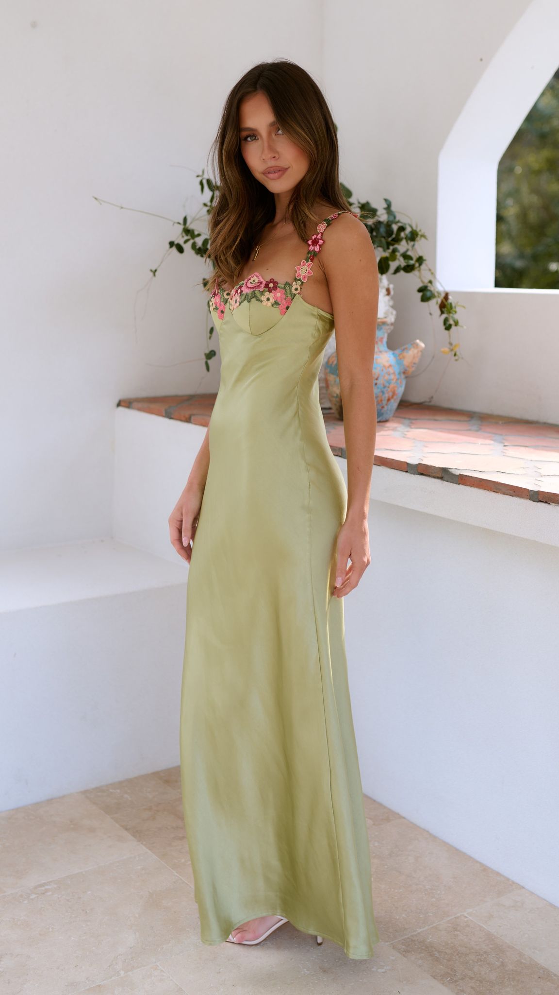 Freda - Floral Detail Maxi Dress