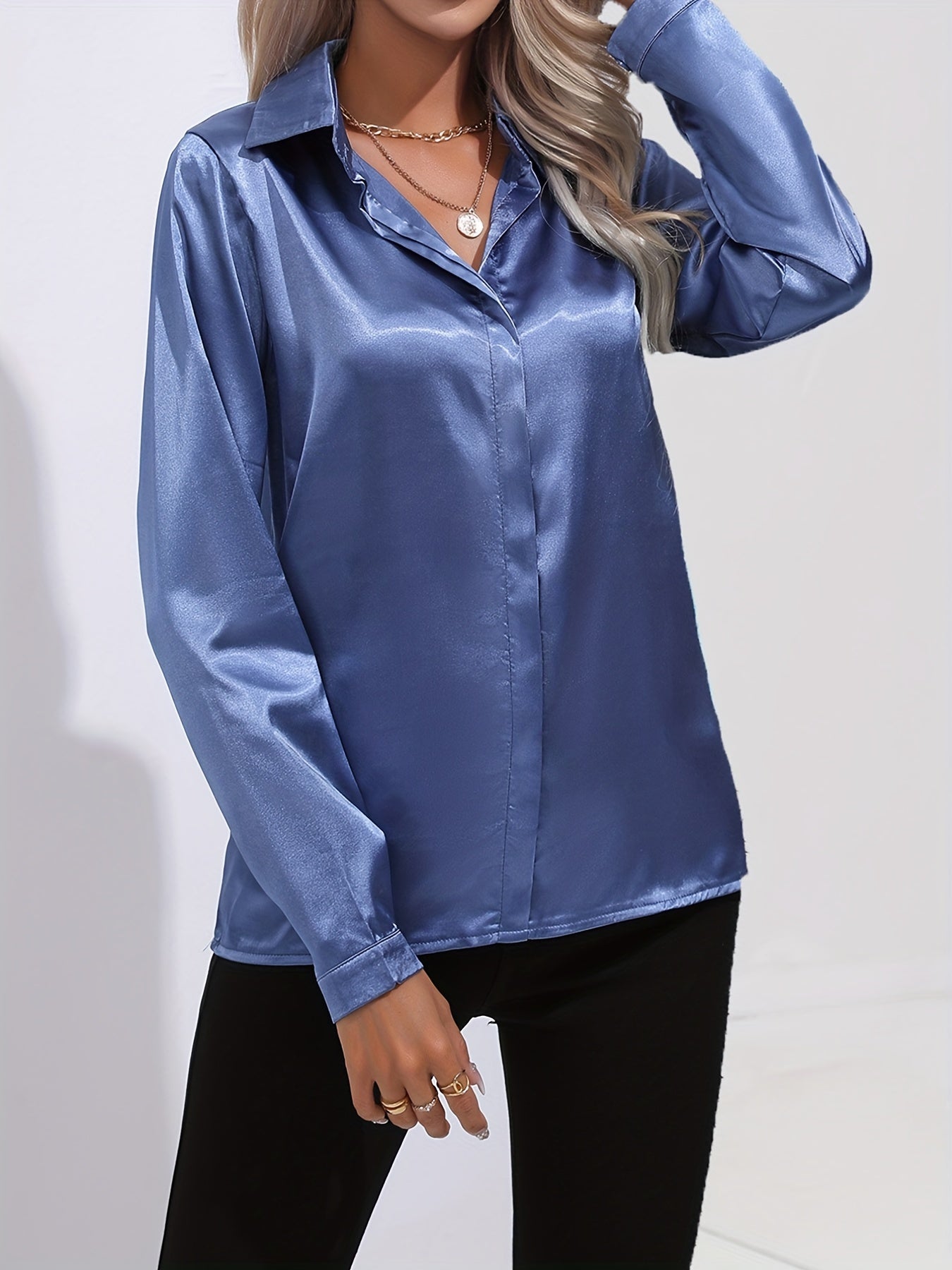 Mariah - Elegant Satin Blouse for Women in Chic Autumn Style