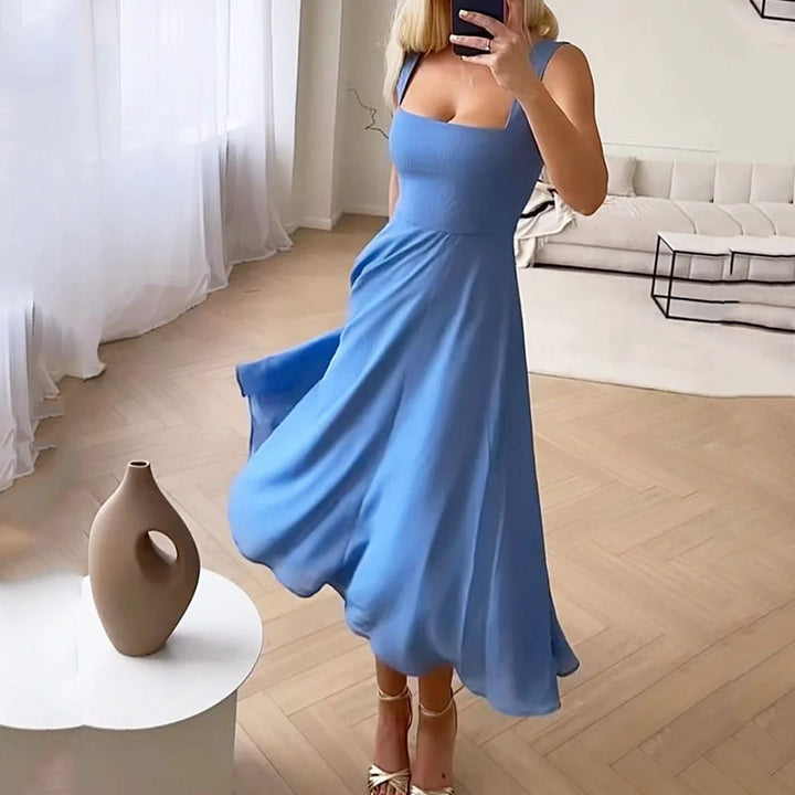 Delaney - Sleeveless Square Neck Midi Dress for Women