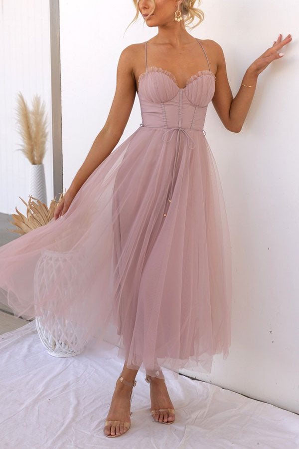 Agatha - Sleeveless Flowy Silhouette Maxi Dress