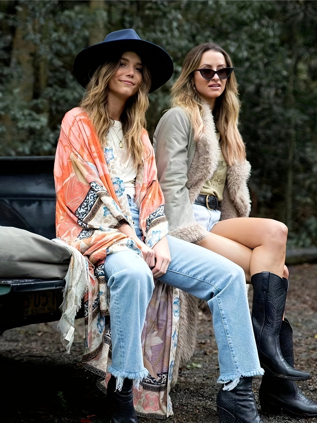 Isa - Floral Print Kimono