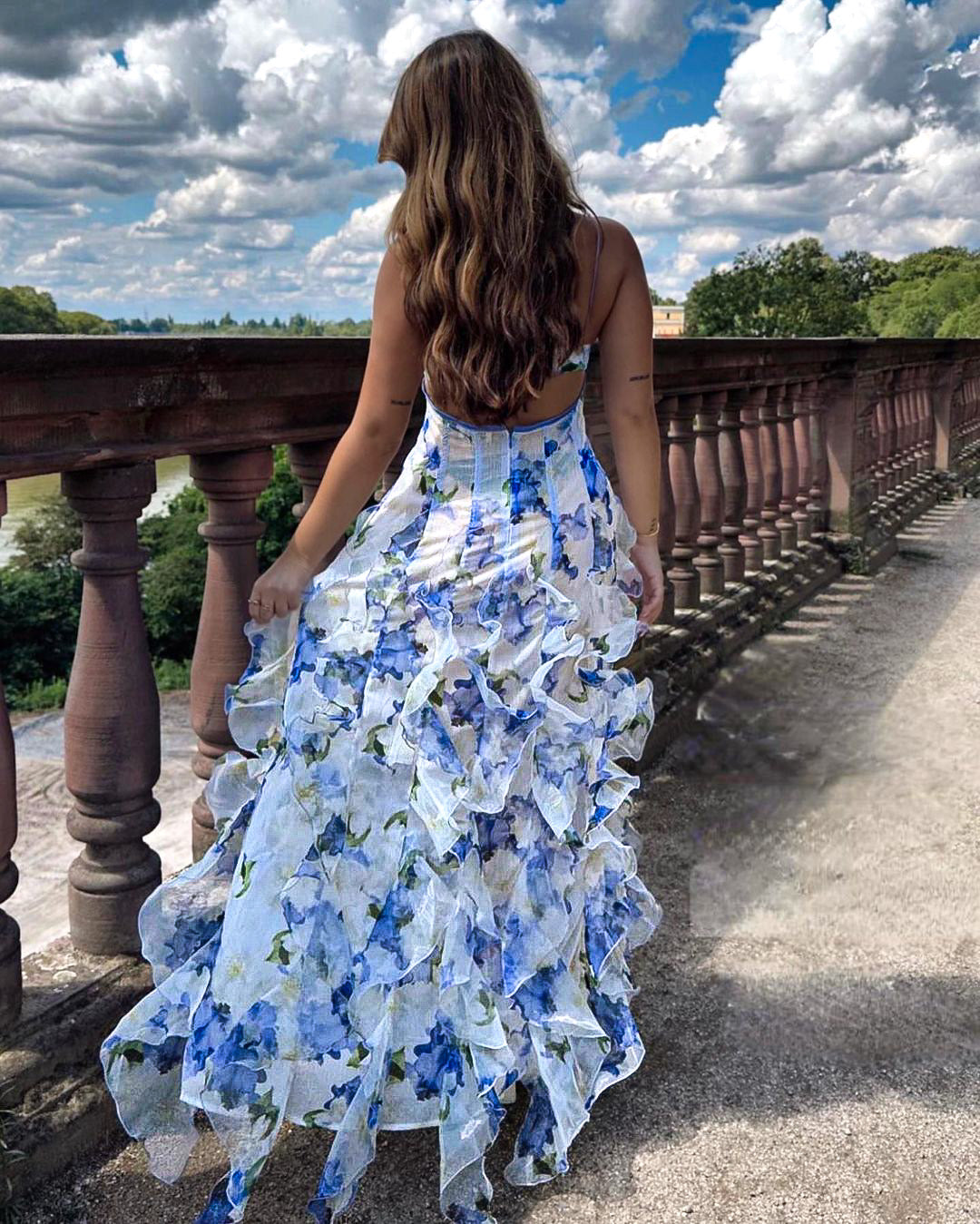 Cathy - Ruffled Floral Dress