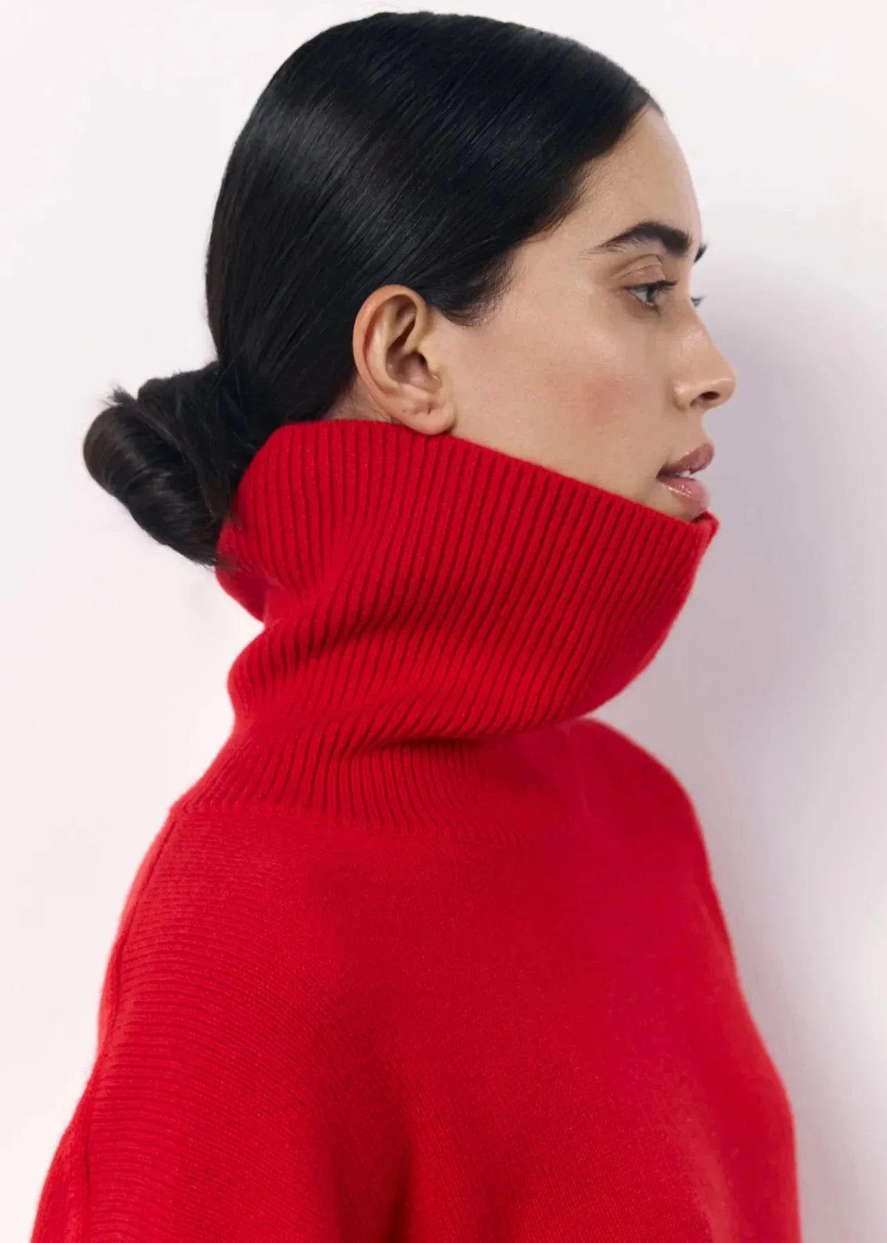 Keziah - Oversized Red Turtleneck Knit Sweater