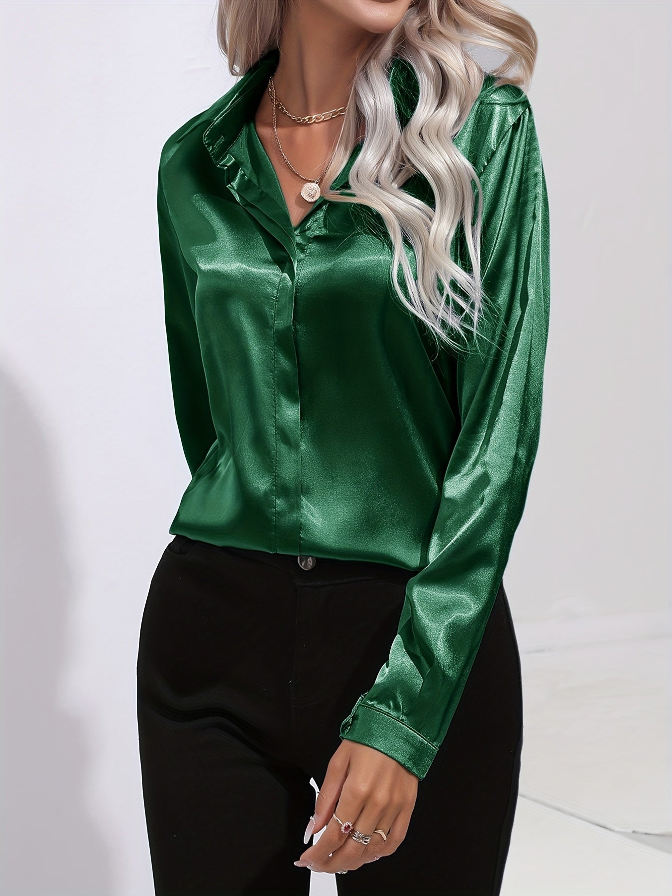 Mariah - Elegant Satin Blouse for Women in Chic Autumn Style