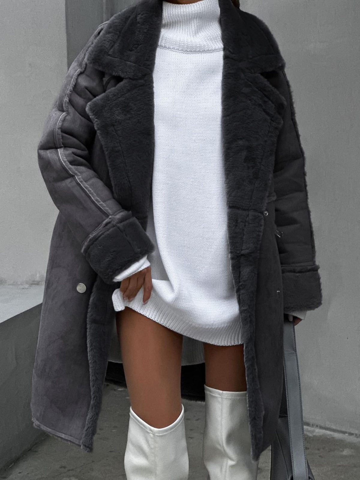 Xyla - Stylish Long Polar Fleece Women's Coat