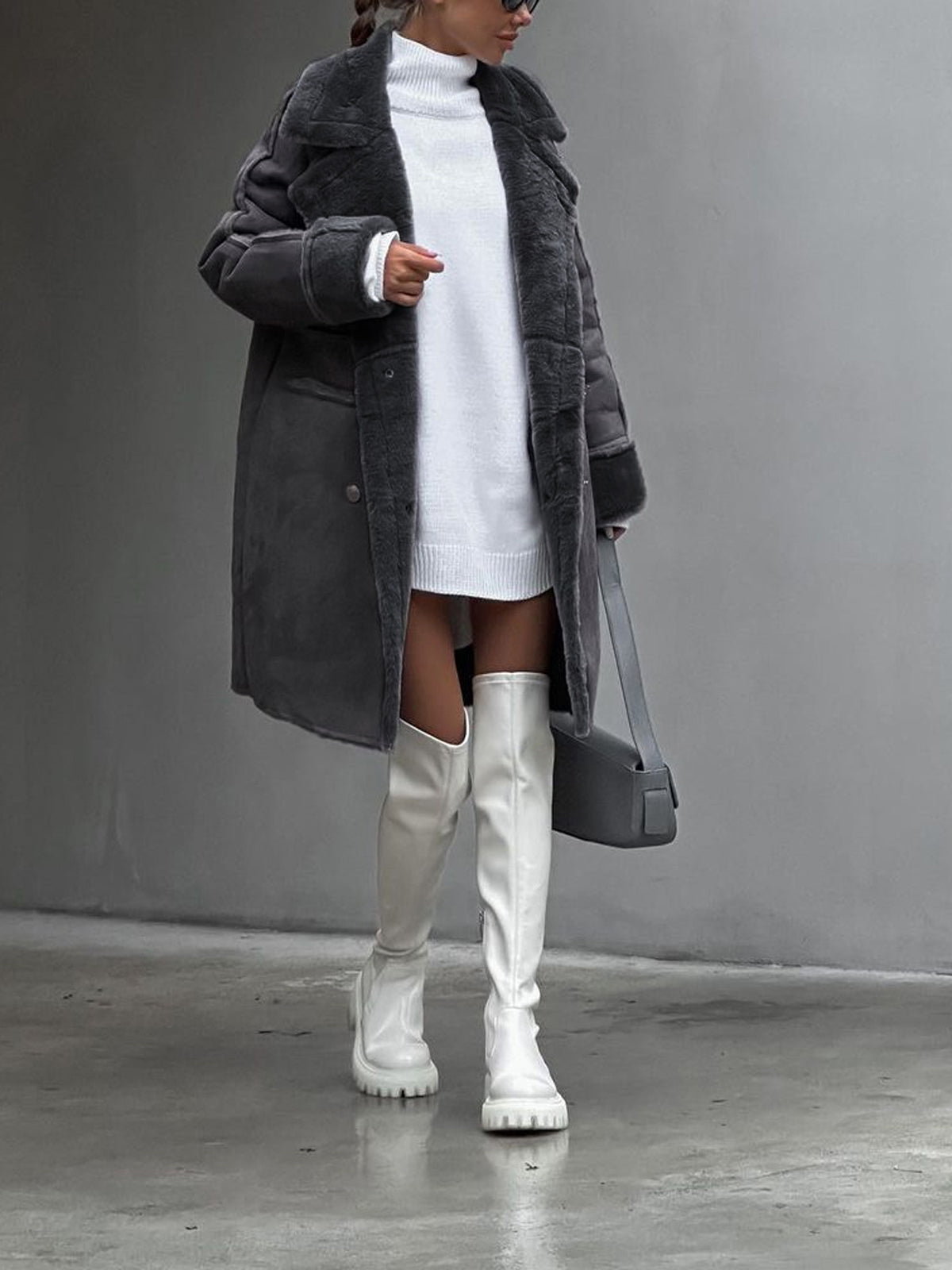 Xyla - Stylish Long Polar Fleece Women's Coat