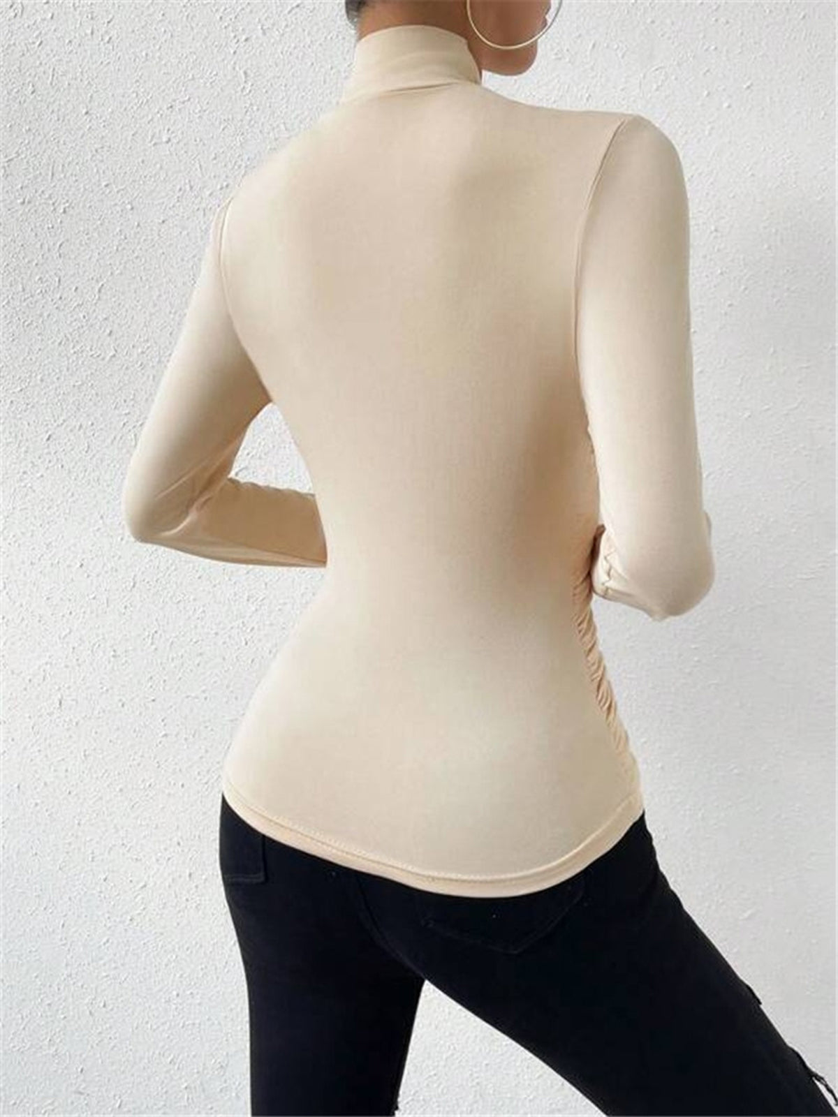 Carly - Draped Crossover Long Sleeve Top
