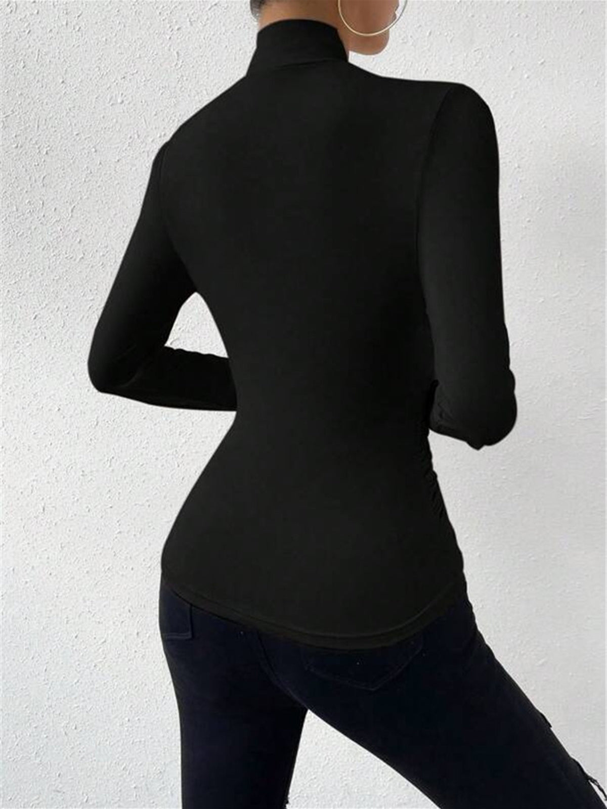 Carly - Draped Crossover Long Sleeve Top