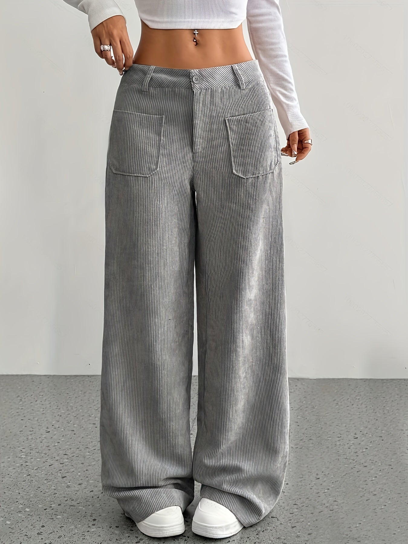 Autumn - Women's Corduroy Wide Leg Pants
