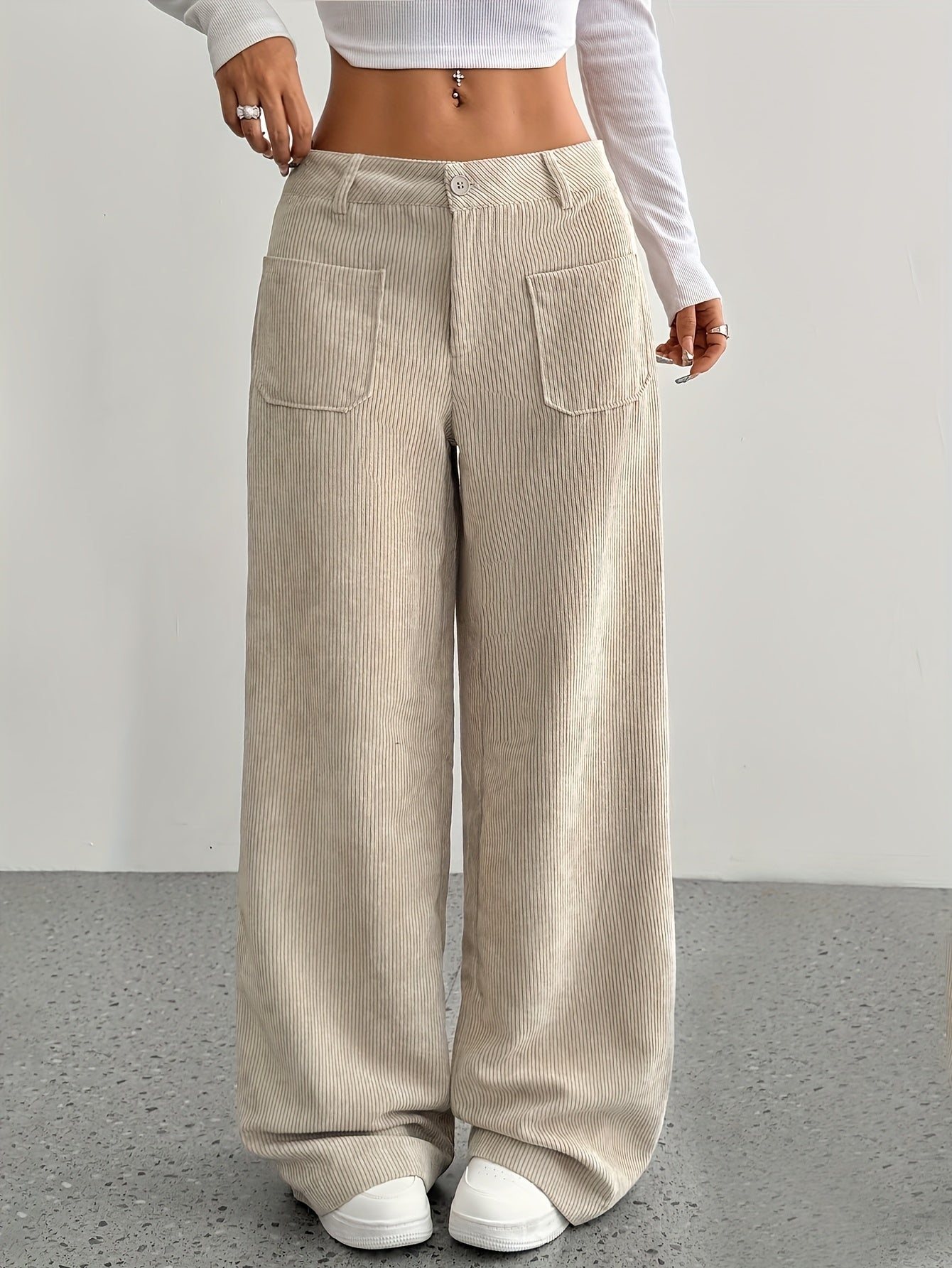 Autumn - Women's Corduroy Wide Leg Pants