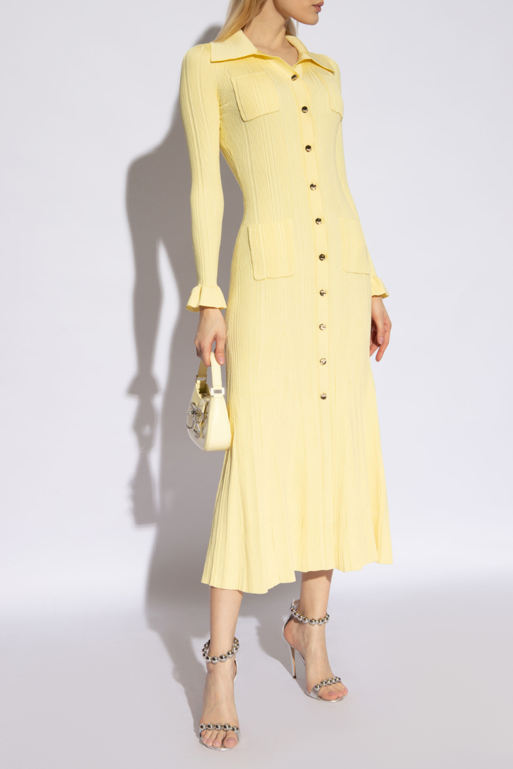 Leilani - Knit Maxi Dress with Gold Button Detailing