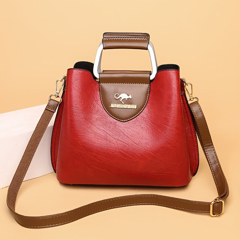 Mae - Women’s Spacious Genuine Leather Leather Bag with Adjustable Strap