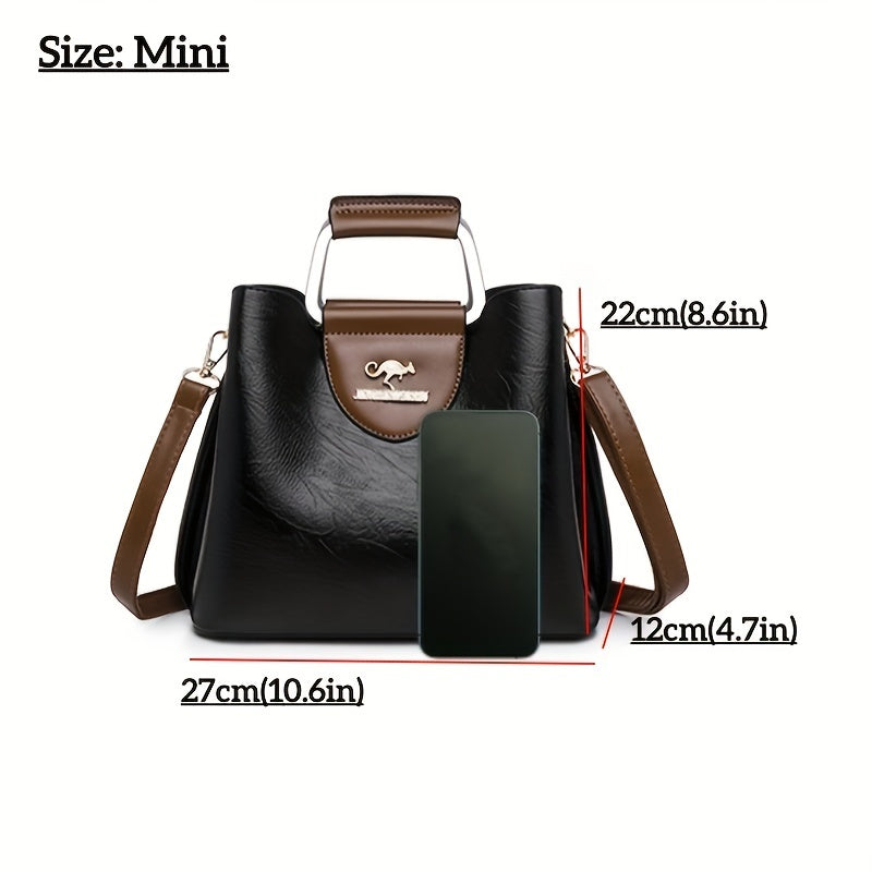 Mae - Women’s Spacious Genuine Leather Leather Bag with Adjustable Strap