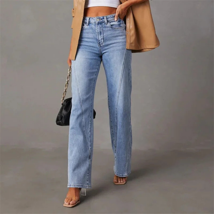 Zoe - Wide-Leg High-Waisted Denim Jeans