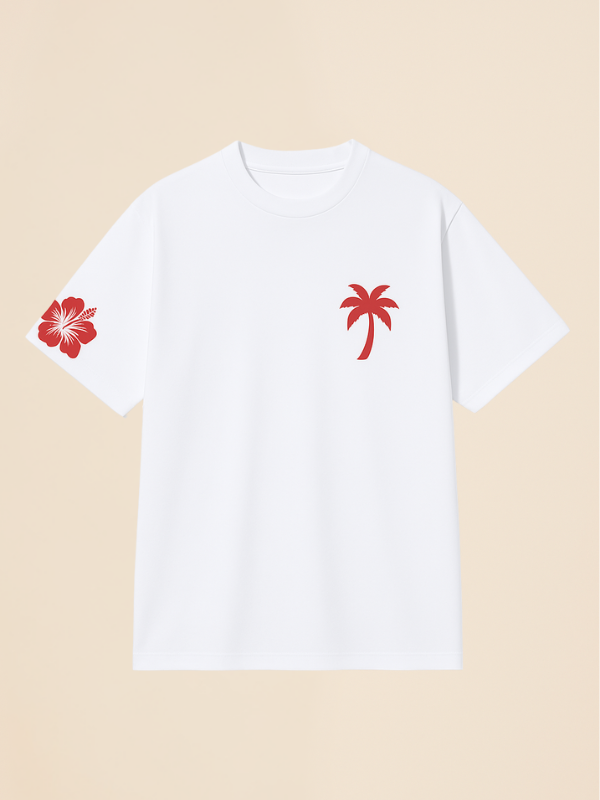 Nori - Oversized Comfy T-Shirt with Tropical Print