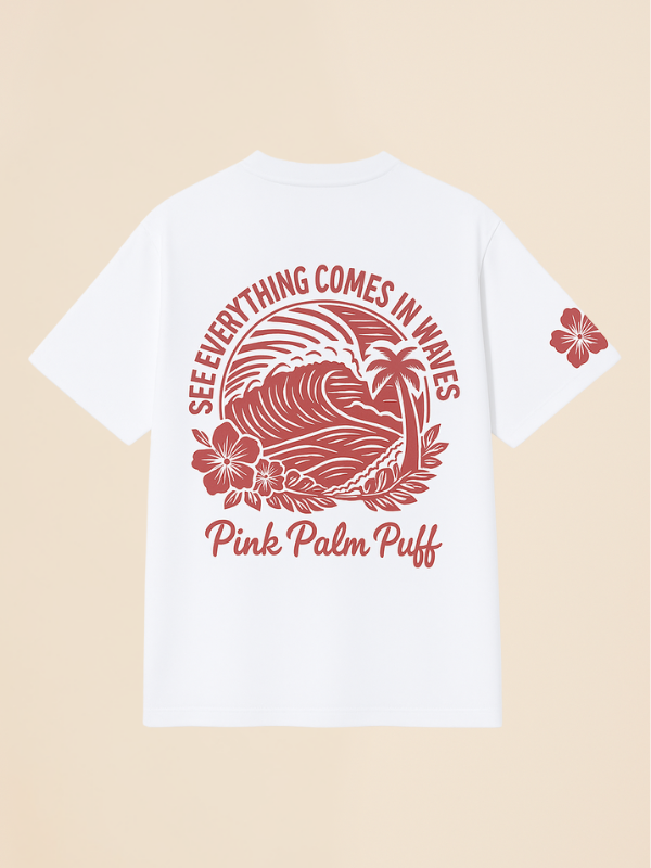 Nori - Oversized Comfy T-Shirt with Tropical Print