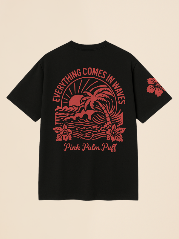 Nori - Oversized Comfy T-Shirt with Tropical Print