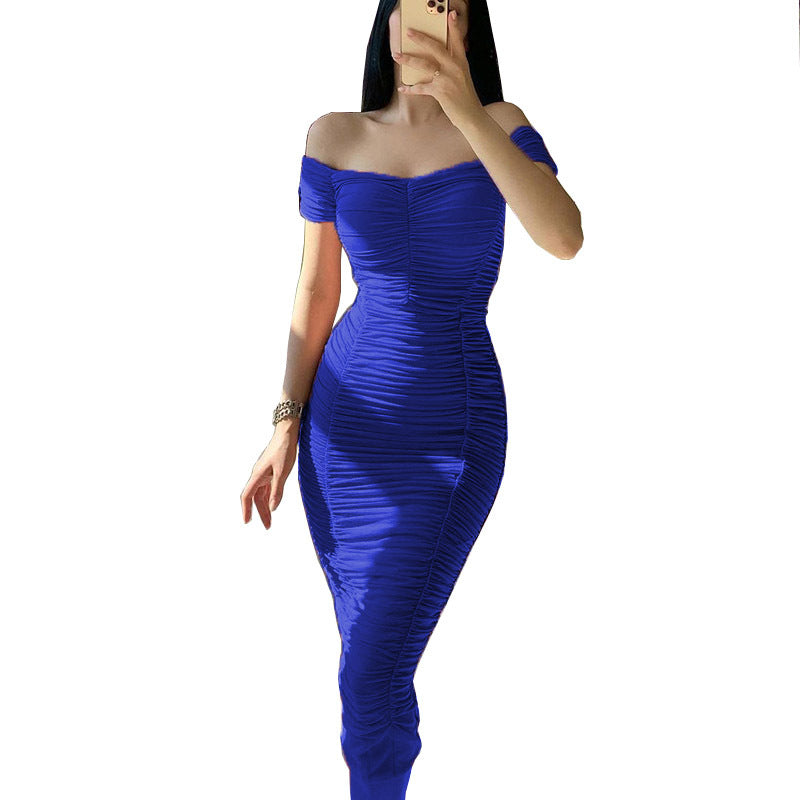 Madison - Women’s Off-Shoulder Dress with Elegant Ruched Detailing