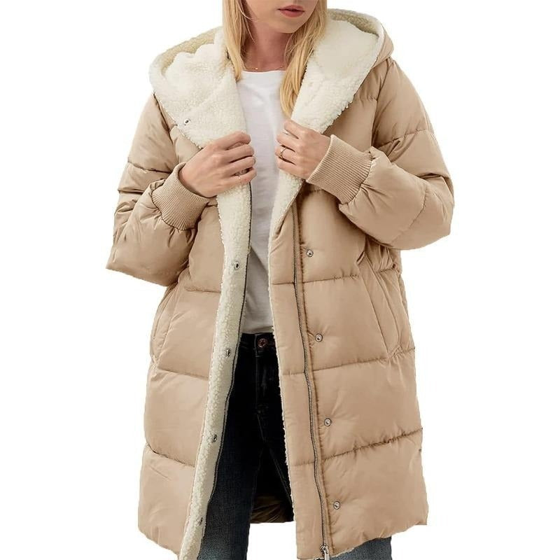 Alexis - Reversible Cotton Women's Winter Coat with Hood
