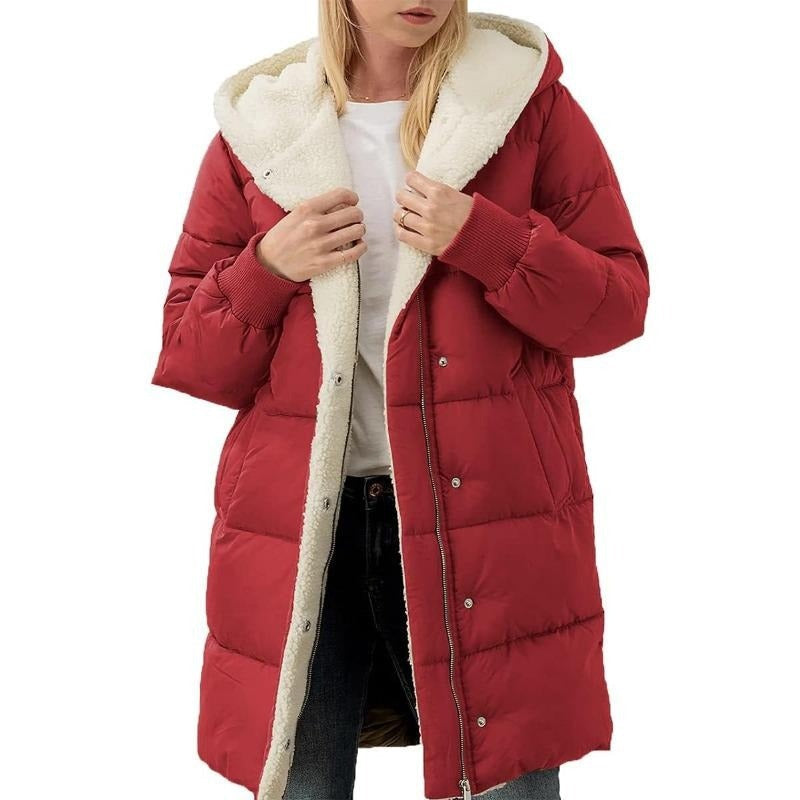 Alexis - Reversible Cotton Women's Winter Coat with Hood