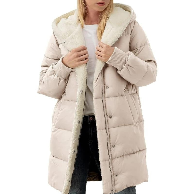 Alexis - Reversible Cotton Women's Winter Coat with Hood