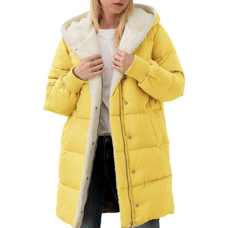 Alexis - Reversible Cotton Women's Winter Coat with Hood