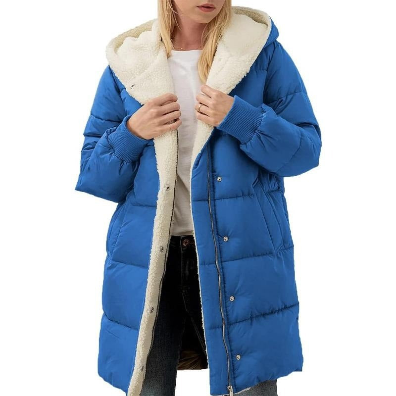 Alexis - Reversible Cotton Women's Winter Coat with Hood