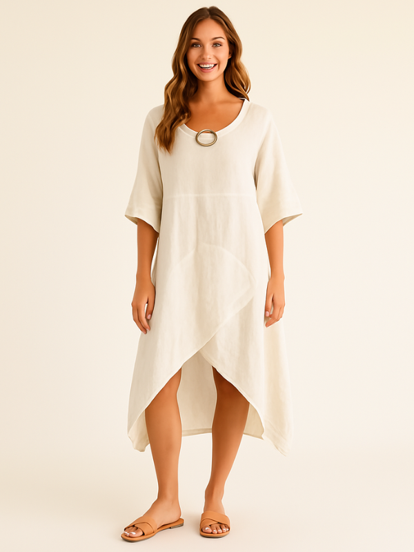 Sienna - Asymmetrical Hem Cotton Linen Dress Sienna - Asymmetrical Hem Cotton Linen Dress