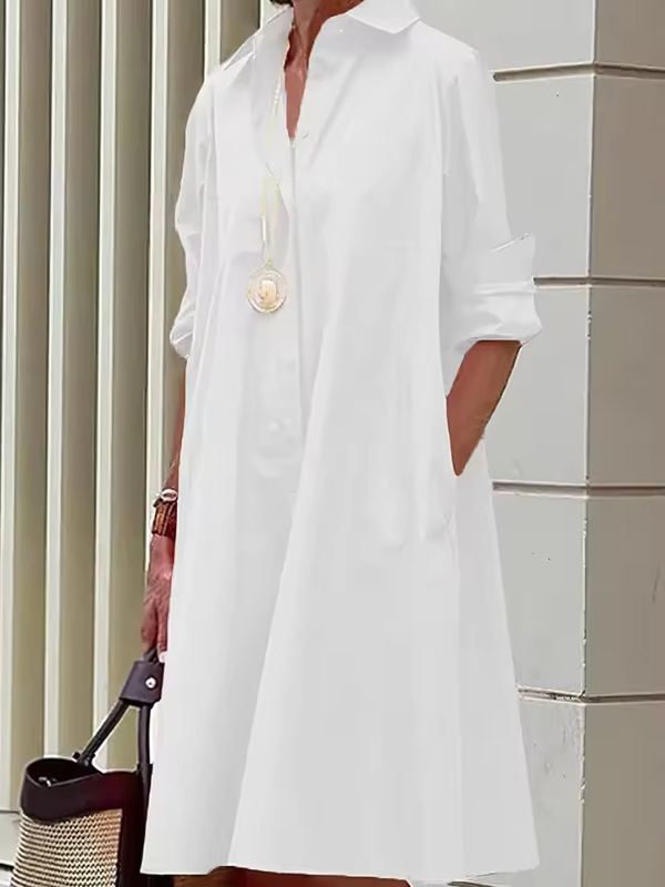 Clio - Relaxed Shirt Dress for Casual and Versatile Styling