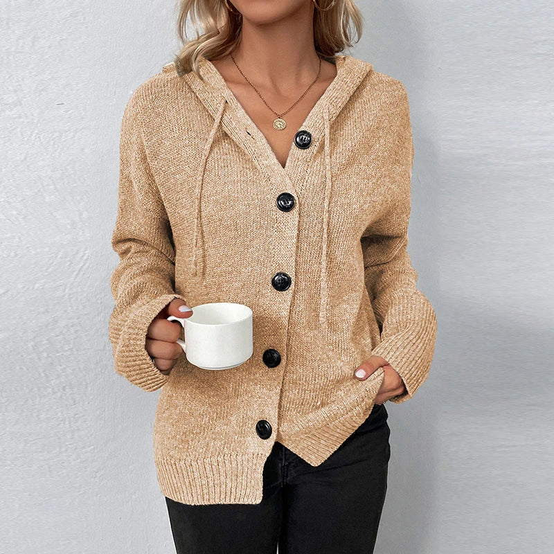 Vivian - Women's Relaxed Hooded Knit Cardigan