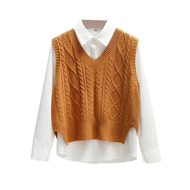 Summer - Women Cable Knit Sweater Vest