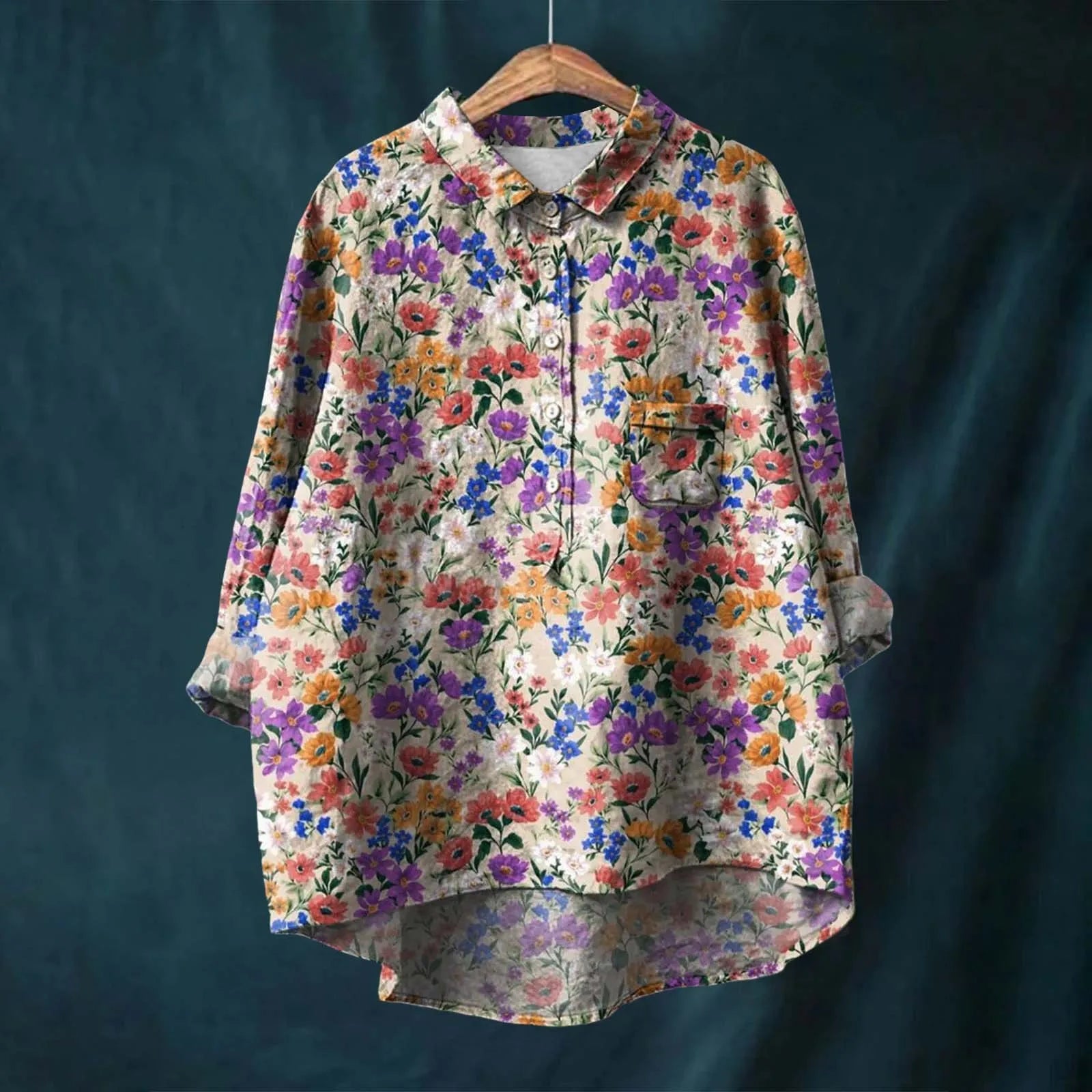 Keira - Elegant Long Sleeve Floral Shirt