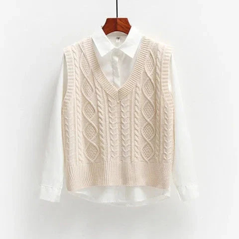 Summer - Women Cable Knit Sweater Vest