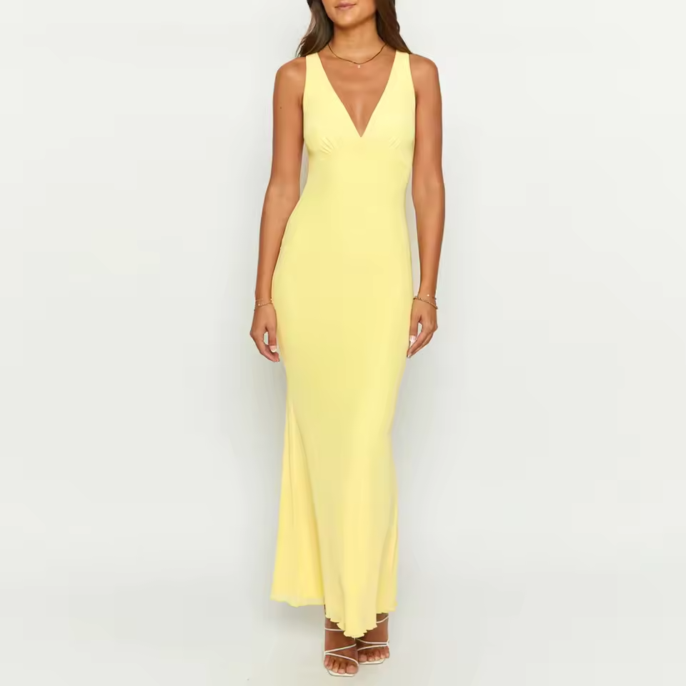 Abigail - Women's Sleeveless V-Neck Floral Maxi Dress