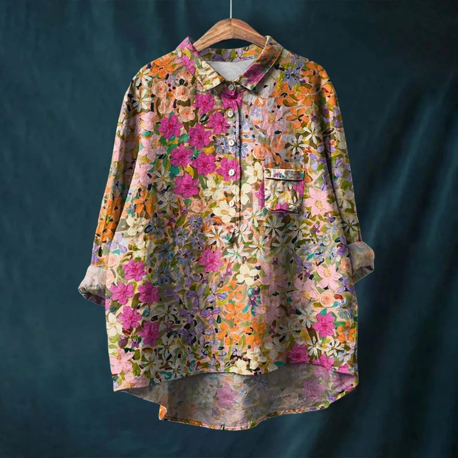 Keira - Elegant Long Sleeve Floral Shirt