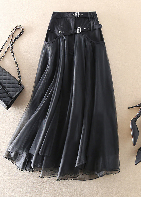 Natalie - Women's Tulle Patchwork Maxi Skirt