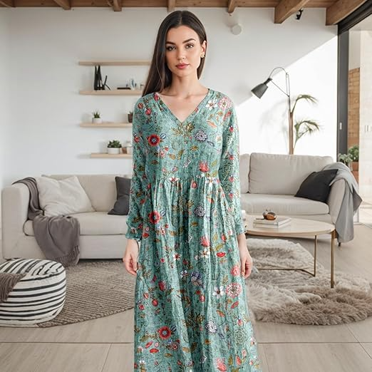 Joy - Floral Print Women's Dress (Plus Size Available)