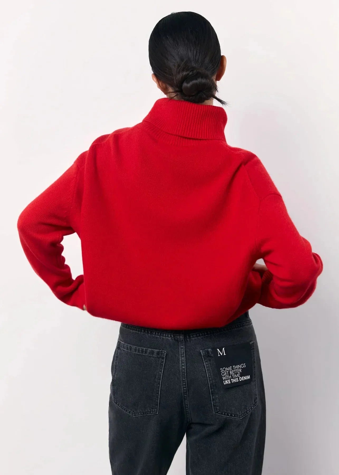 Keziah - Oversized Red Turtleneck Knit Sweater