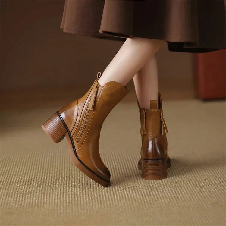 Sophia - Leather Ankle Boots