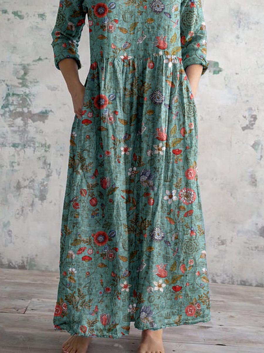 Joy - Floral Print Women's Dress (Plus Size Available)