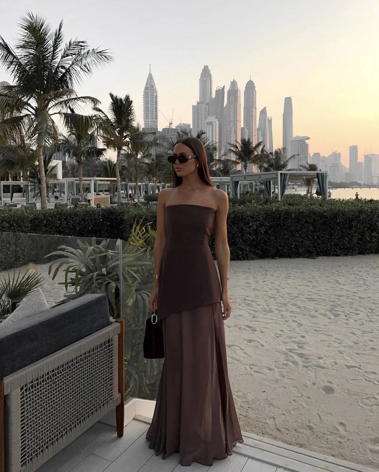 Karina - Women’s Asymmetrical Layered Maxi Dress