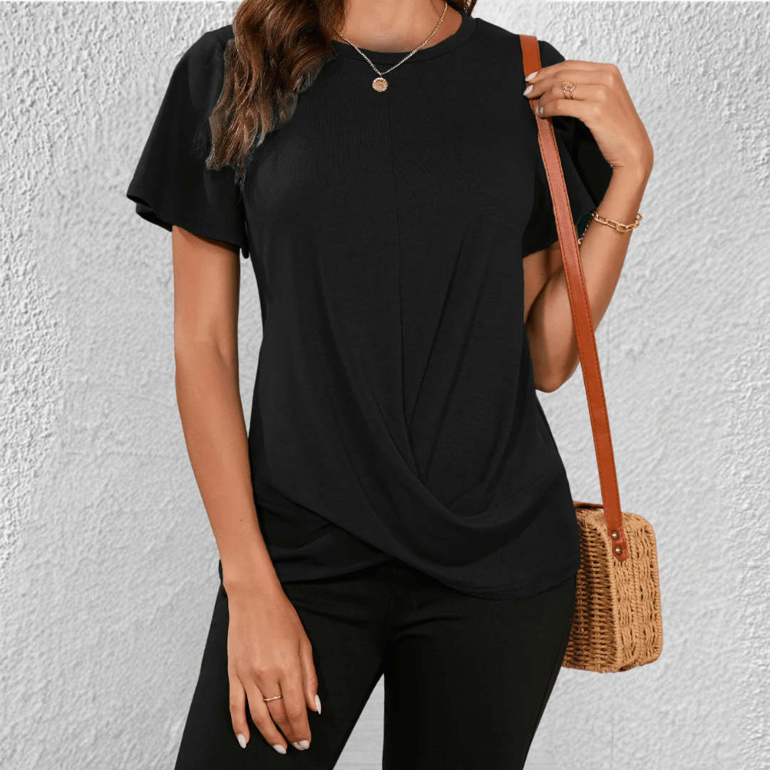 Adaline - Tummy Tucking Round-Neck Top