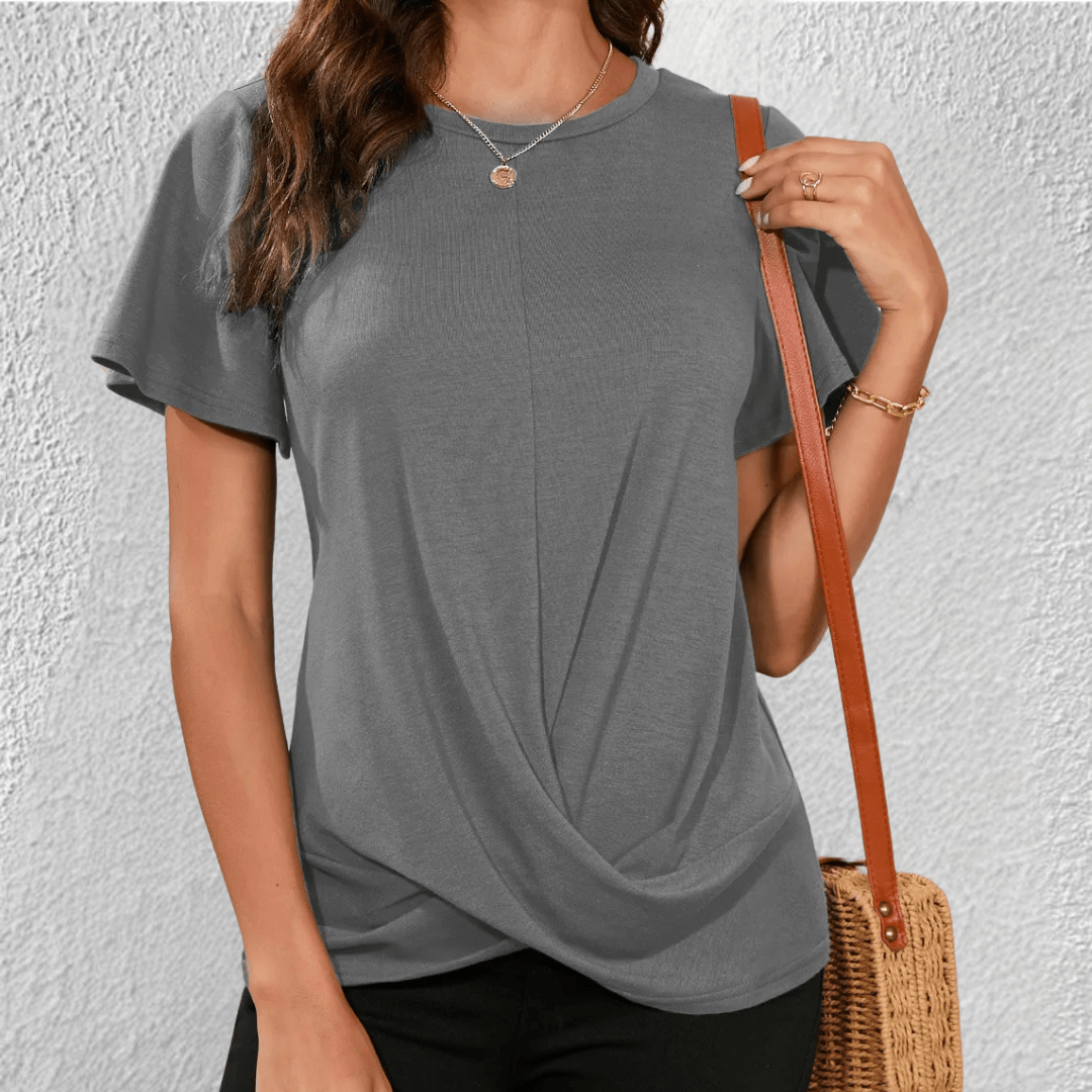 Adaline - Tummy Tucking Round-Neck Top