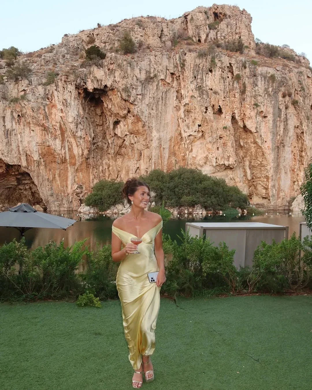 Charlote - Off Shoulder Yellow Maxi Dress