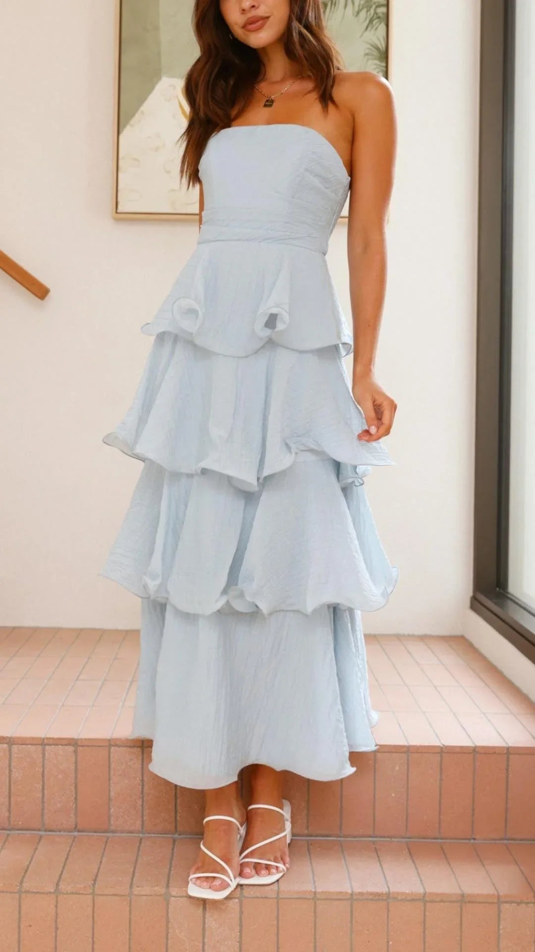 Florence - Women’s Strapless Tiered Dress with Elegant Layers