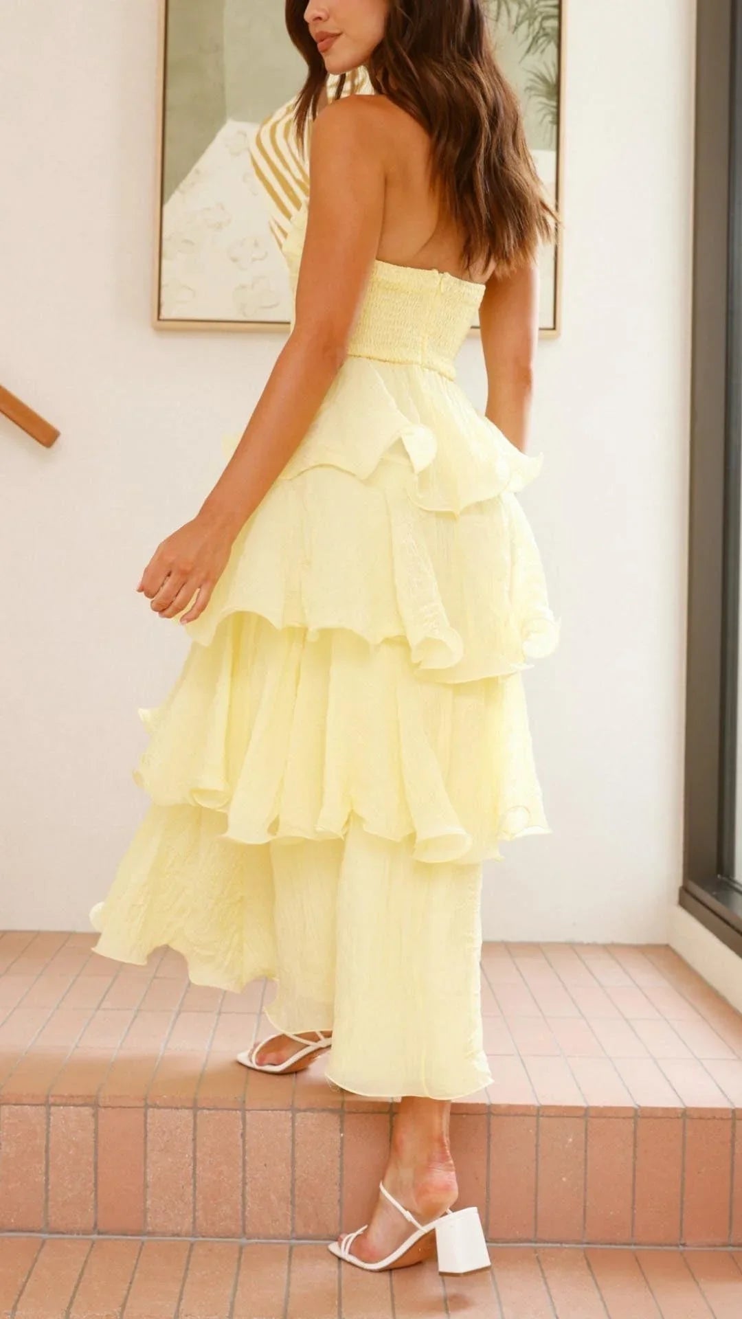 Florence - Women’s Strapless Tiered Dress with Elegant Layers
